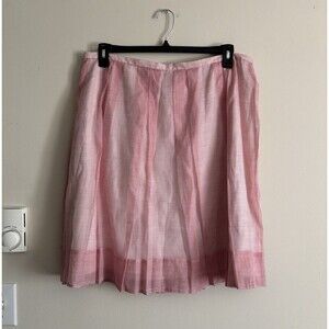 Talbots Plus Size 18 XXL Pleated Silk Cotton Red White‎ Preppy Summer Stripe